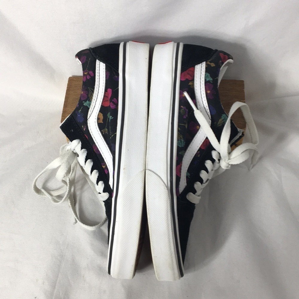 Vans Women’s Old Skool Black Floral Skate Sneakers Size 5.5 GREAT Condition - Picture 11 of 15